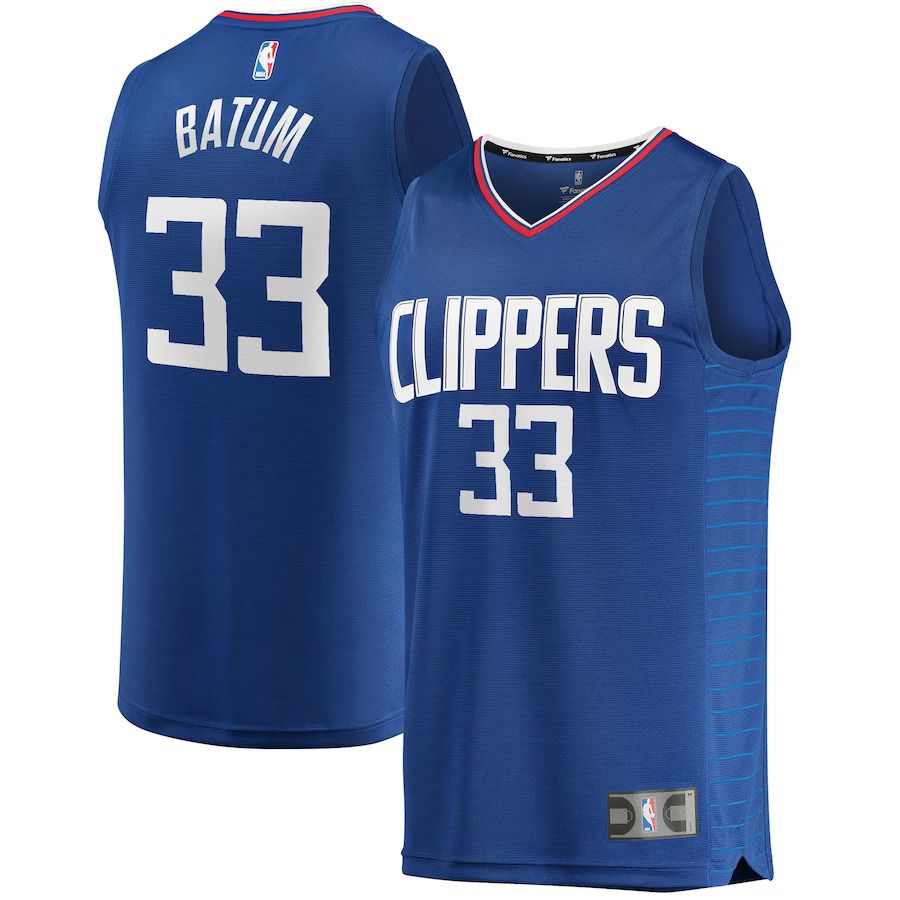 Men Los Angeles Clippers #33 Nicolas Batum Fanatics Branded Royal Fast Break Replica NBA Jersey